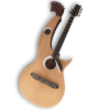 Custom Made Eclipse Harp Double Neck Guitar