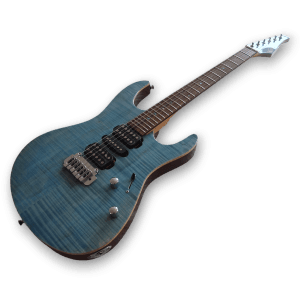 Custom Made Trans Blue Denim Flame Maple Top Electric Guitar - Image 3