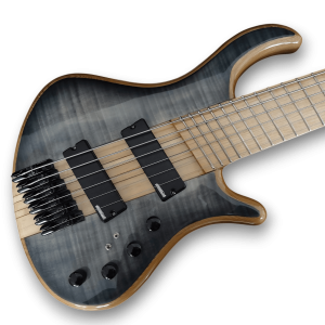 Custom Made Patriot 6 Strings Bass Flame Maple Top Neck-Through-Body Electric Bass