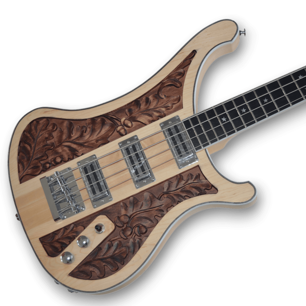 Custom Made 4004LK Style Lemmy Kilmister Neck-Through-Body Checkerboard Binding Electric Bass