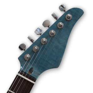 Custom Made Trans Blue Denim Flame Maple Top Electric Guitar - Image 5