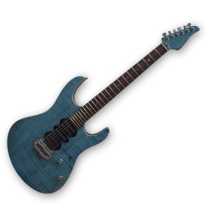 Custom Made Trans Blue Denim Flame Maple Top Electric Guitar - Image 2