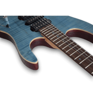 Custom Made Trans Blue Denim Flame Maple Top Electric Guitar - Image 4