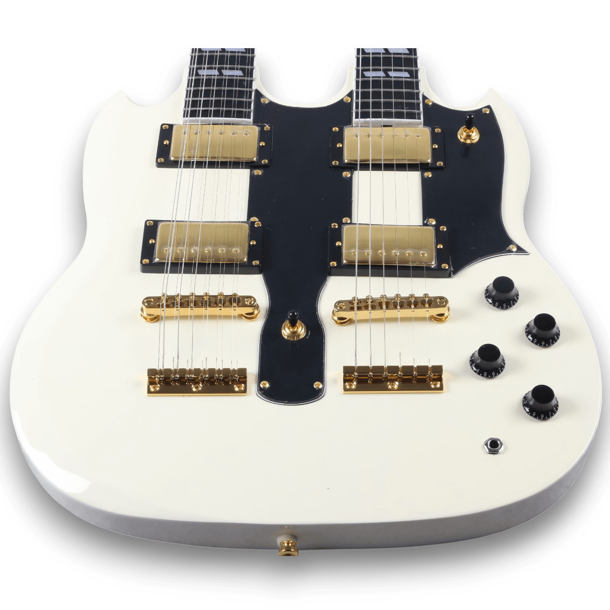 Custom Made White SG Style 1275 Double Neck Don Felder Electric Guitar 12 & 6 Strings - Image 2