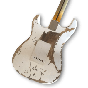 Custom Made Heavy Relic Style Aged White Electric Guitar - Image 5