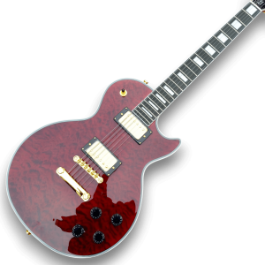 Custom Made Red Wine LP Style Quilted Maple Top Electric Guitar