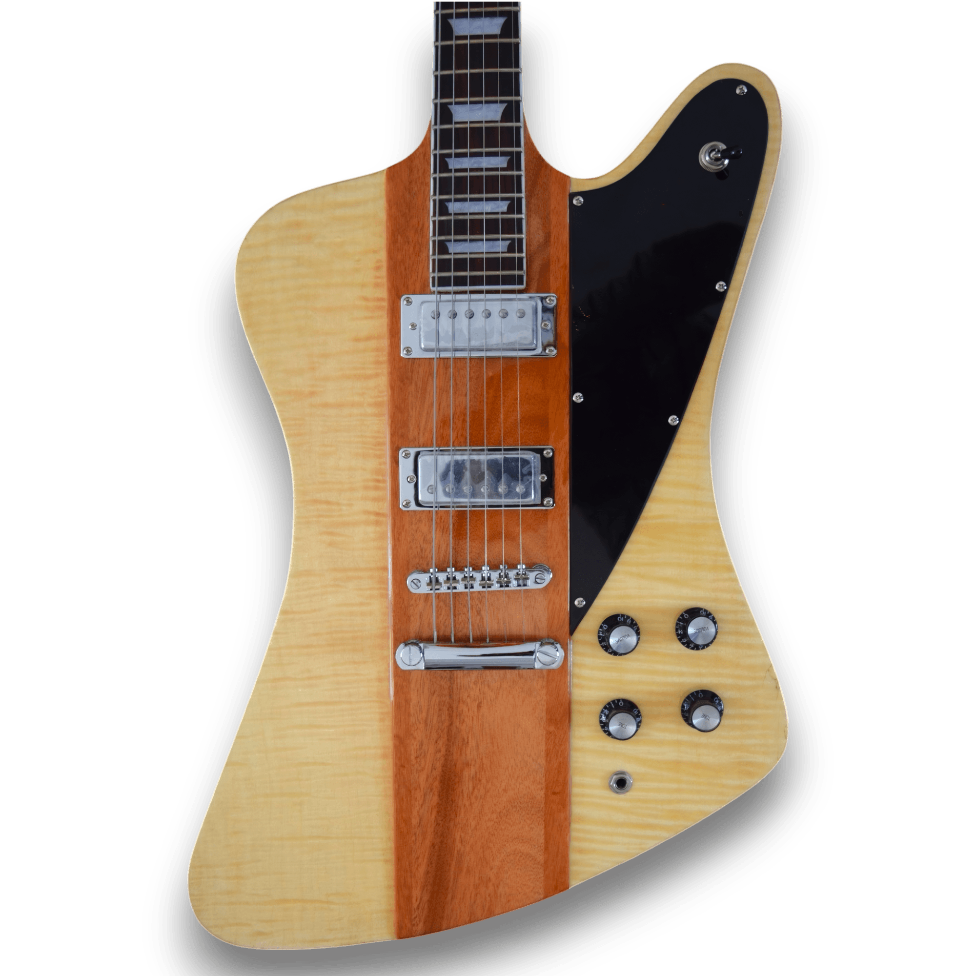 Custom Made Firebird Style Flame Maple Top Electric Guitar