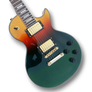 Custom Made LP Style Rainbow Tribute Prizm Flame Maple Top Electric Guitar with Custom Made Logo