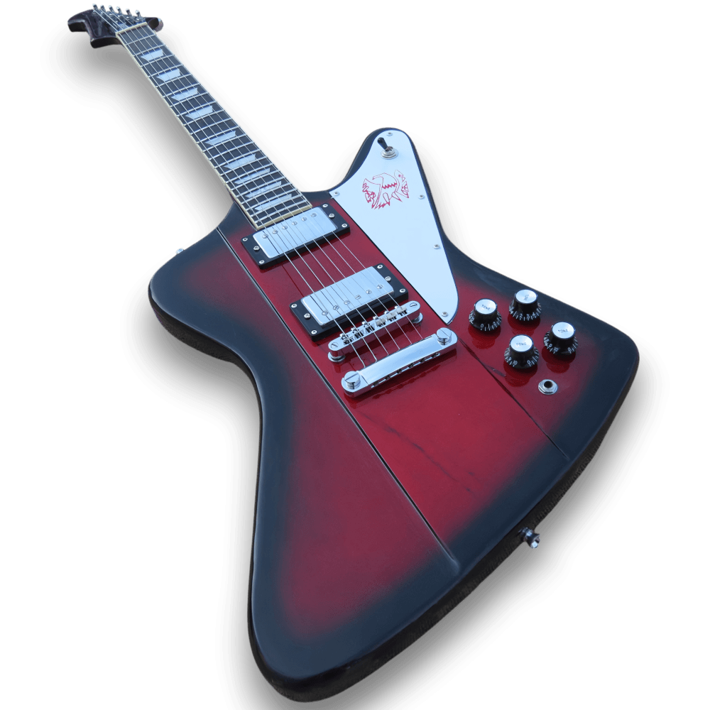 Custom Made Burgundy Burst Firebird Style Electric Guitar