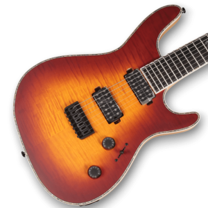 Custom Made Regius 7 Lava Burst Flame Maple Top Neck-Through-Body Electric Guitar