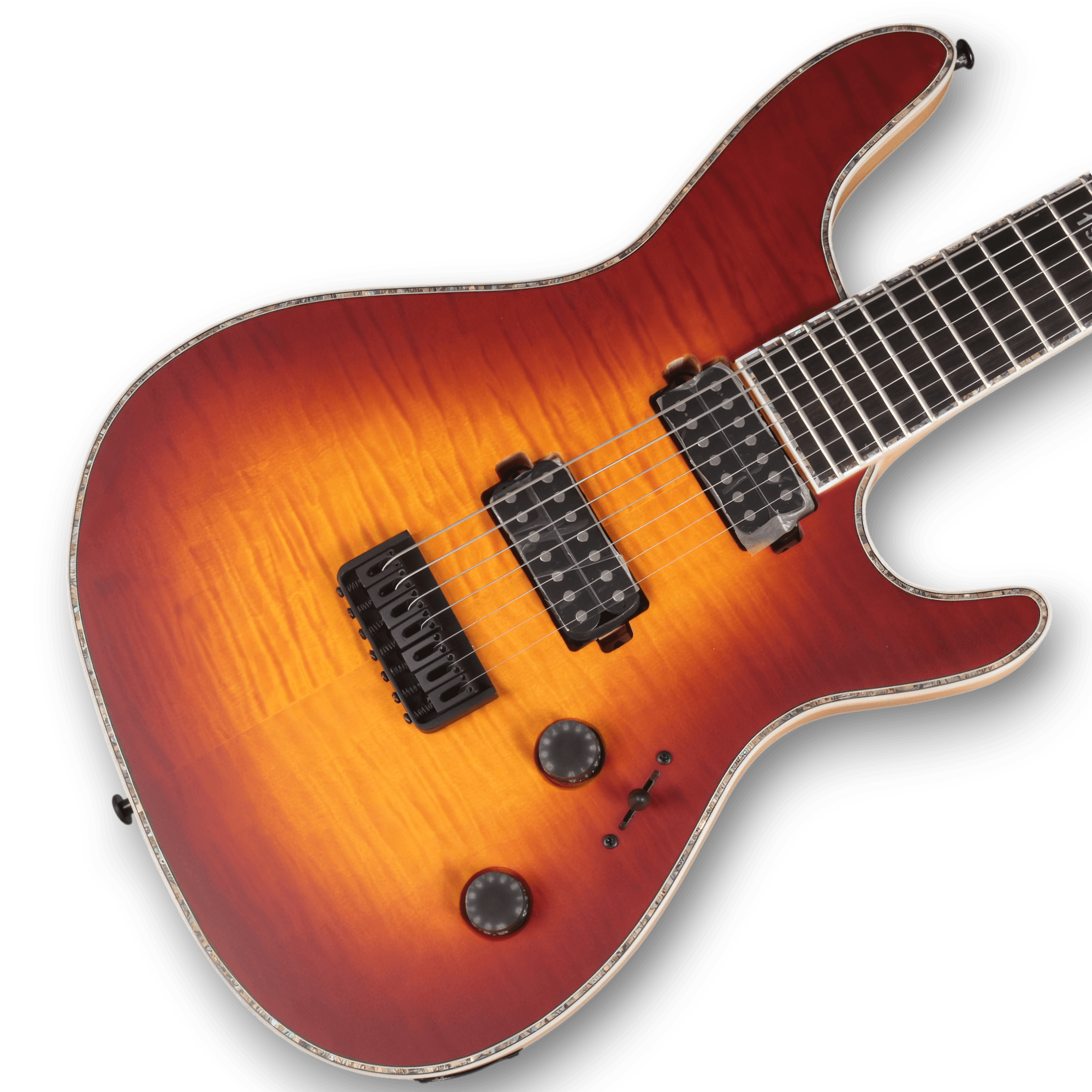 Custom Made Regius 7 Lava Burst Flame Maple Top Neck-Through-Body Electric Guitar