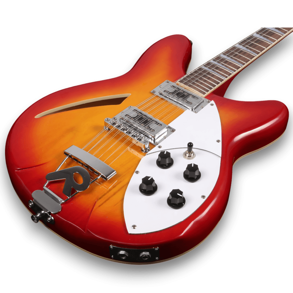 Custom Made Semi-Hollowbody Fireglo 360 Style 12 String Electric Guitar