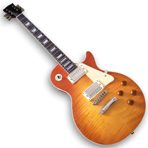Custom Made Flame Maple Top Cherry Sunburst LP Style Electric Guitar