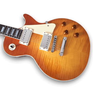 Custom Made Flame Maple Top Cherry Sunburst LP Style Electric Guitar - Image 2