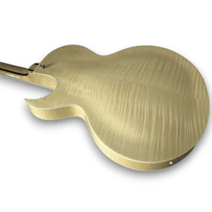 Custom Made Flame Maple Top Natural Wood Finish Byrdland Style Hollow Body Jazz Electric Guitar - Image 5