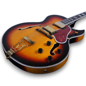 Custom Made Sunburst Byrdland Style Hollow Body Electric Guitar