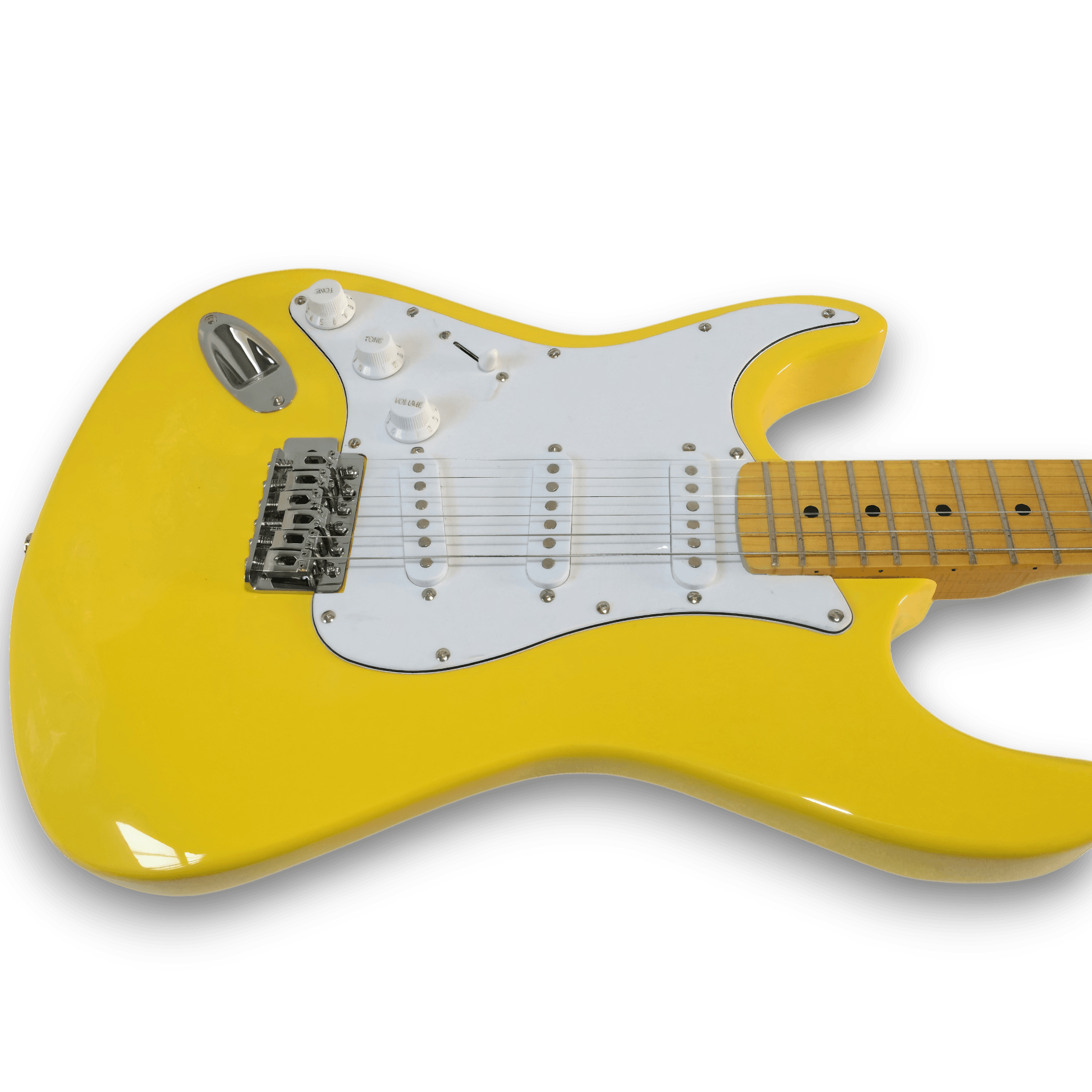Custom Made Yellow Stratocaster Style Left Handed Electric Guitar - Image 2