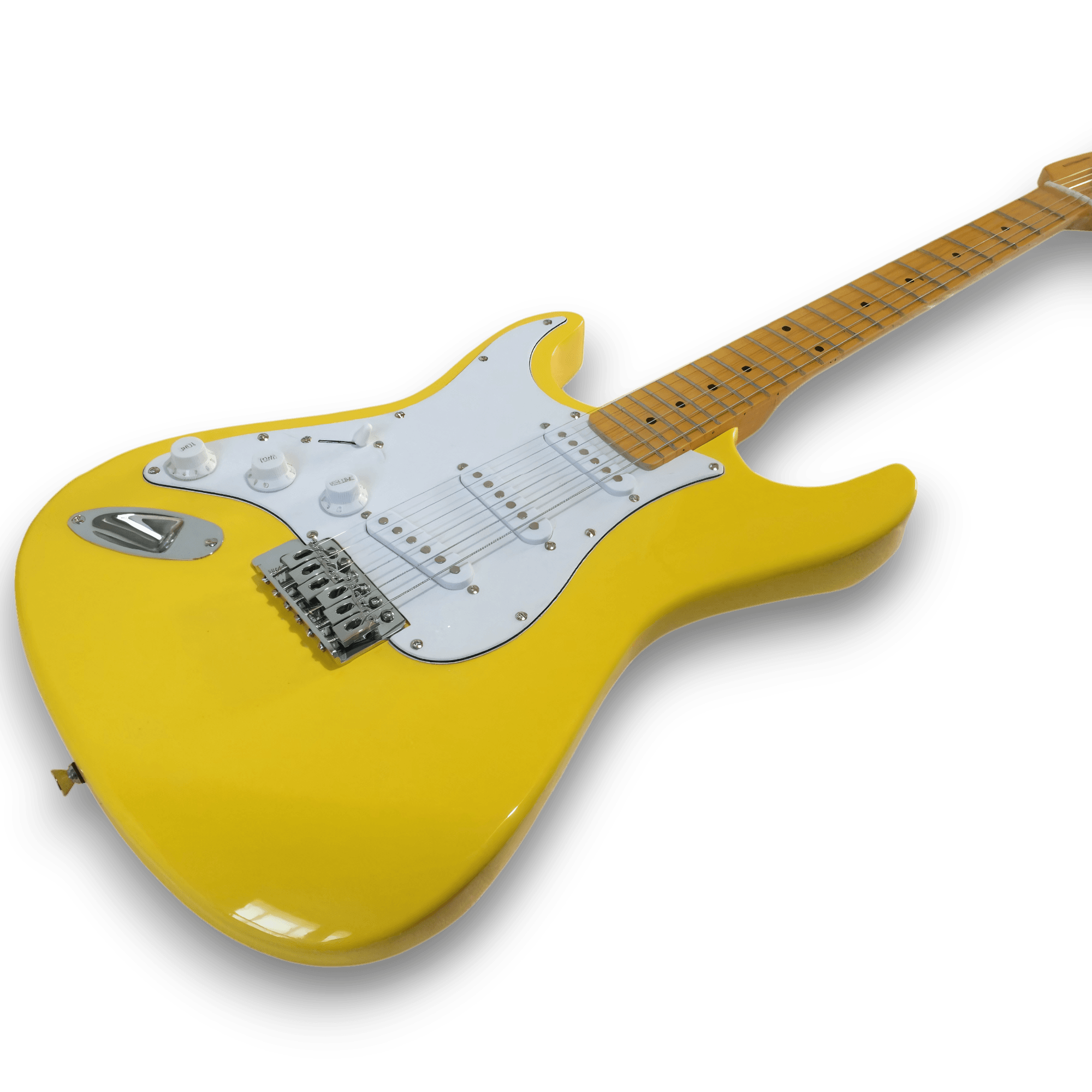 Custom Made Yellow Stratocaster Style Left Handed Electric Guitar