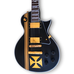 Custom Made Black Guitar Iron Cross LP Style Hetfield Electric Guitar