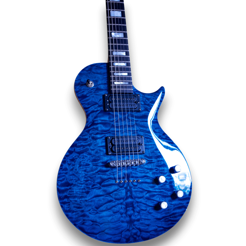 Custom Made CS6 High Glossy Blue Burst Quilted Maple Top 6 Strings Electric Guitar