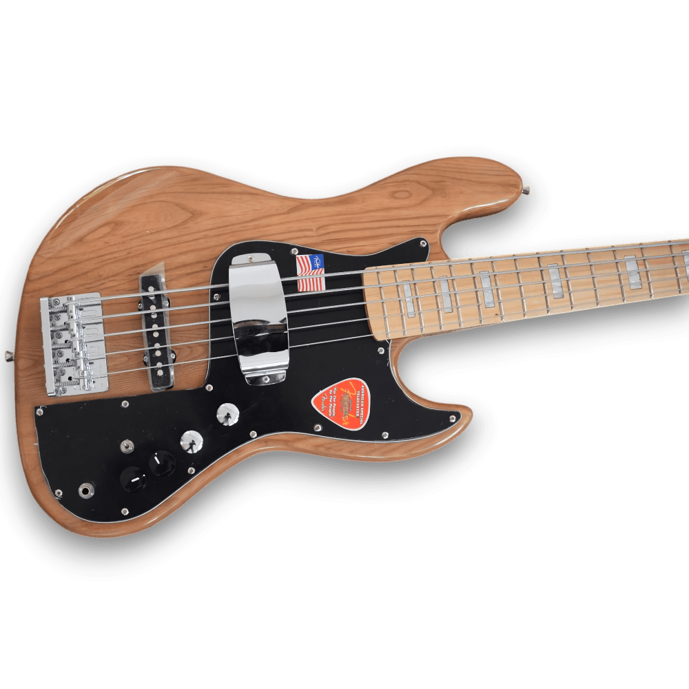 Custom Made Jazz Bass Maple Wood Hight-Glossy Trans 5 Strings Bass