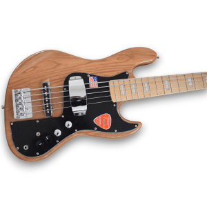 Custom Made Jazz Bass Maple Wood Hight-Glossy Trans 5 Strings Bass