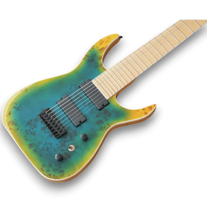 Custom Made Maple Burl Topwood 8 String Green Electric Guitar