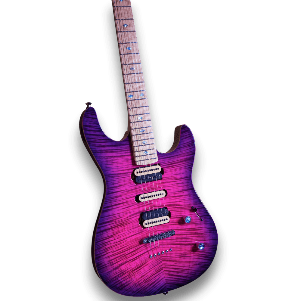Custom Made CT6 High Glossy Purple Burst  Flame Maple Top 6 Strings Electric Guitar