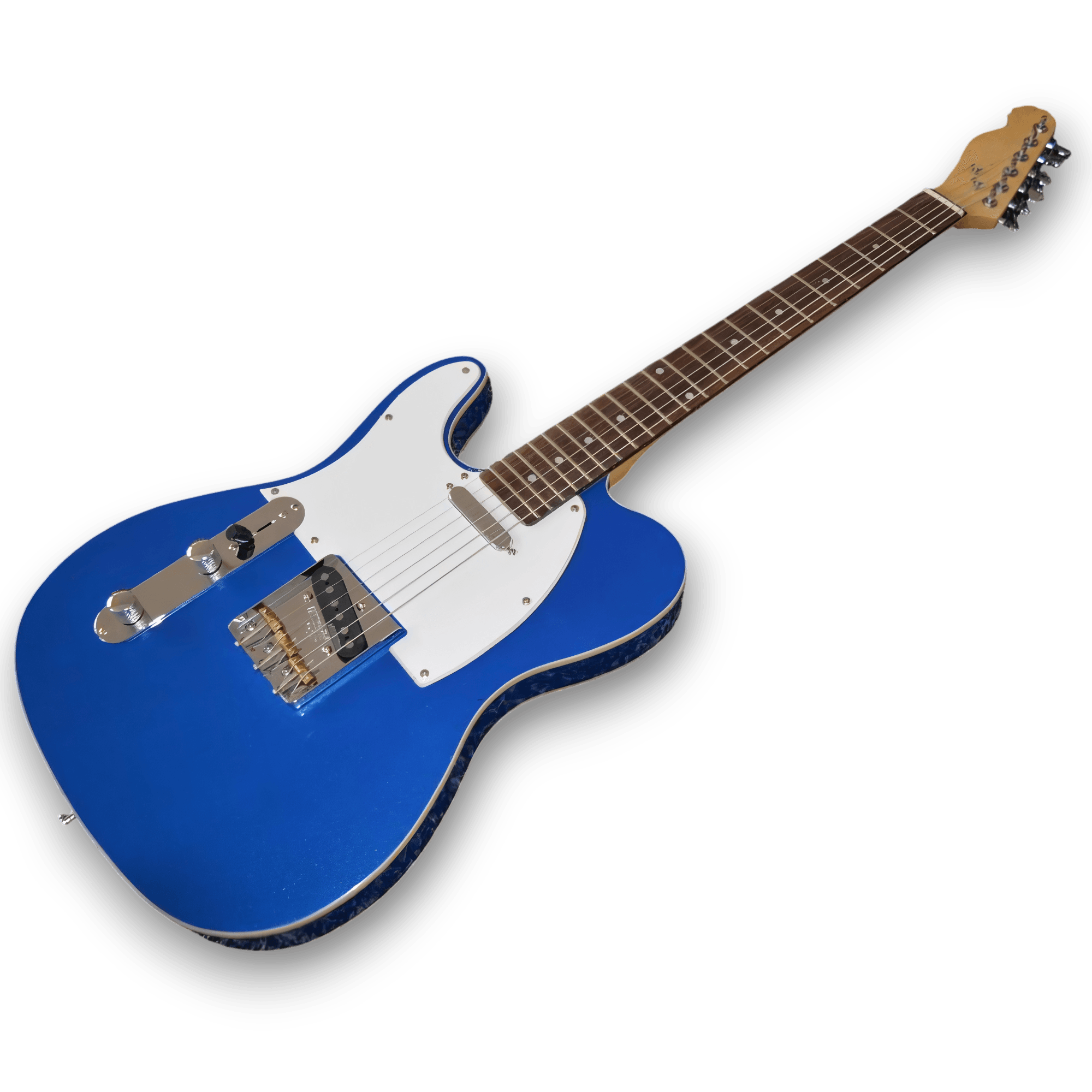 Custom Made Left Handed Tele Style Blue Electric Guitar - Image 2