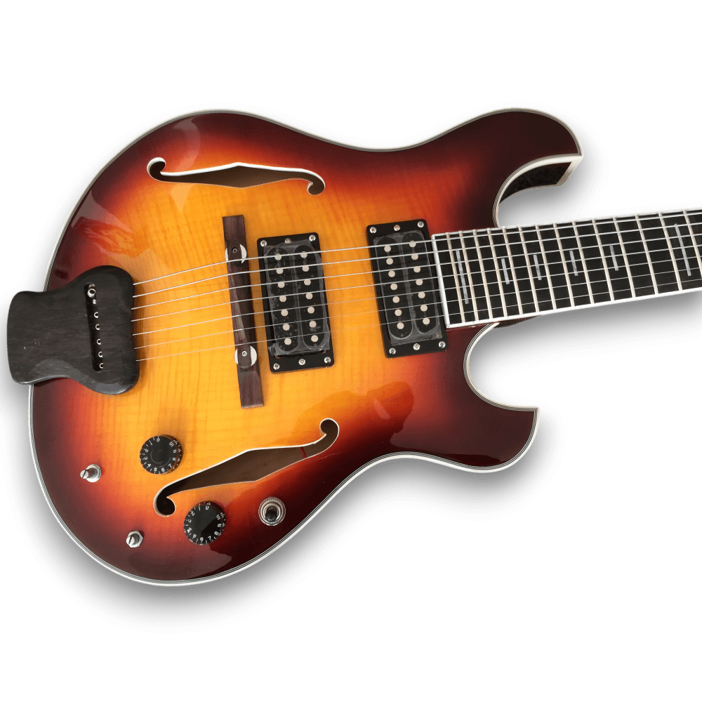 Custom Made 7 Strings Flame Maple Top Electric Guitar with Custom Made Logo