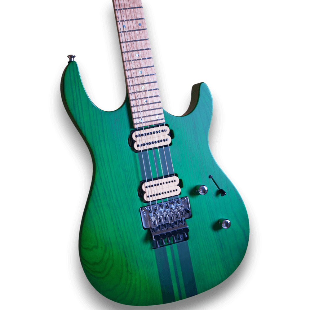 Custom Made CT6 Matte Green Maple Wood Neck-Through-Body 6 Strings Electric Guitar