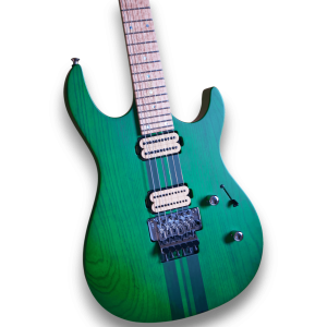 Custom Made CT6 Matte Green Maple Wood Neck-Through-Body 6 Strings Electric Guitar