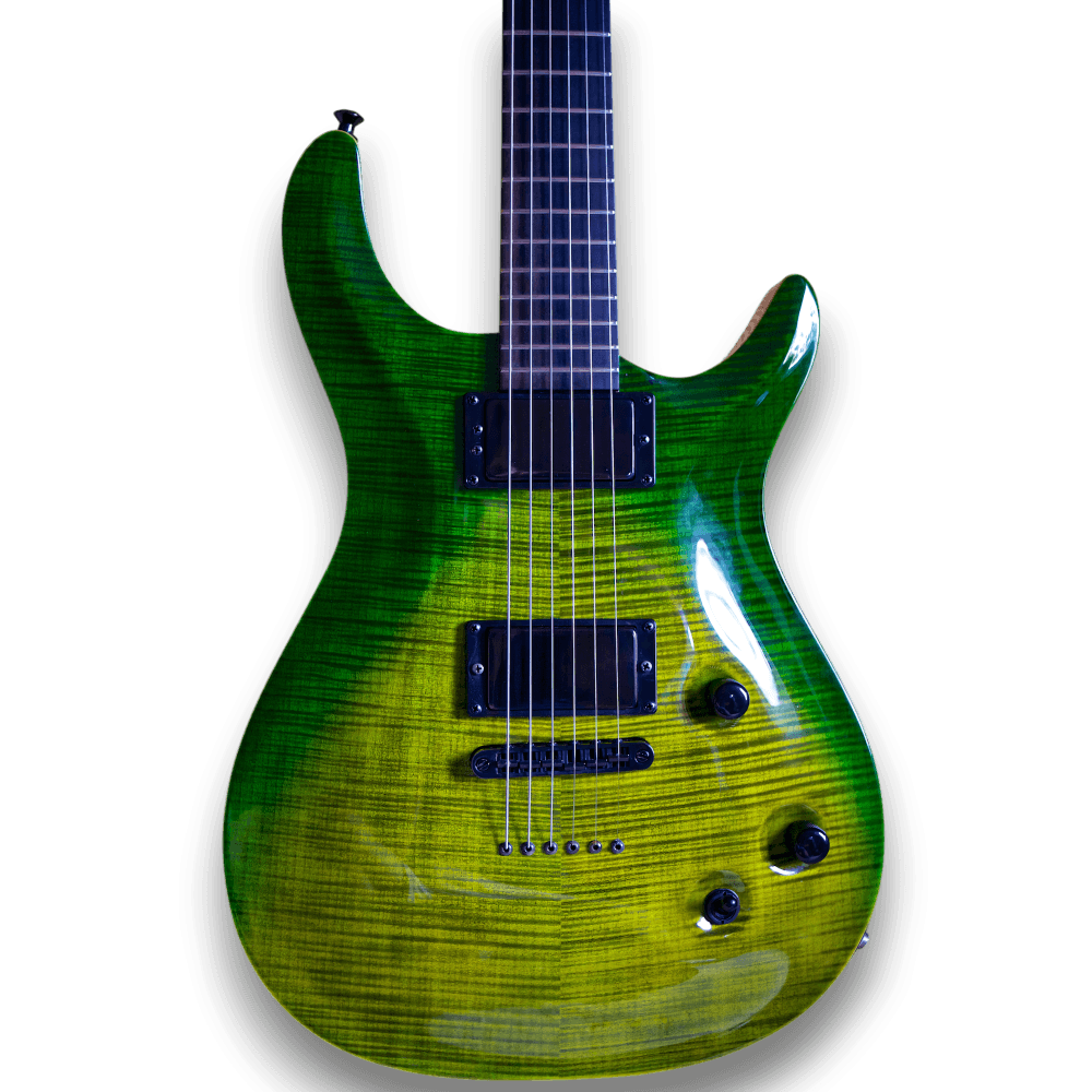 Custom Made CT6 High Glossy Green Burst Flame Maple Top 6 Strings Electric Guitar