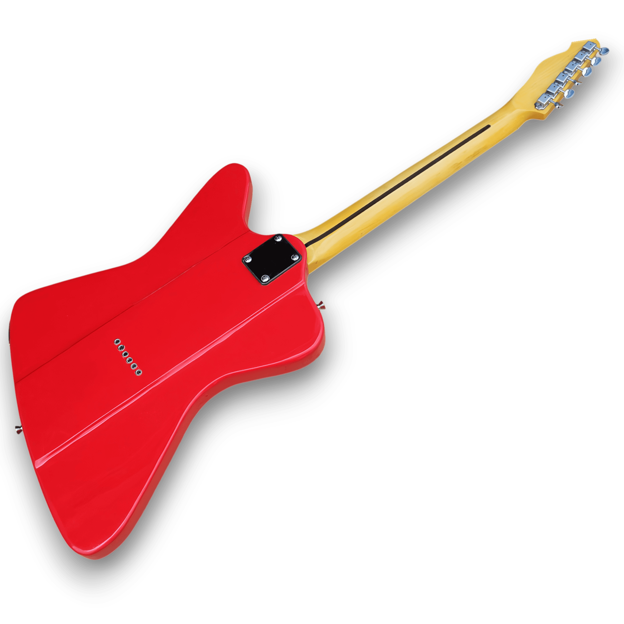 Custom Made Red Firebird Style Electric Guitar - Image 4