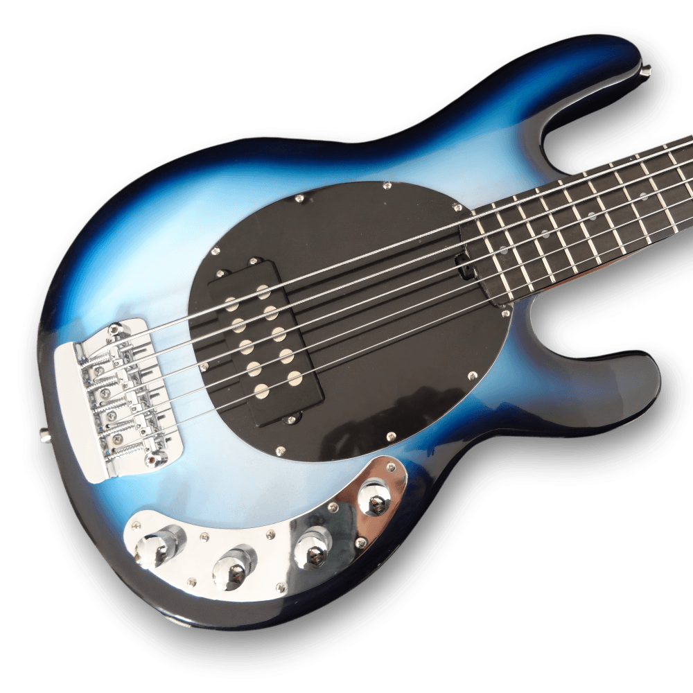 Custom Made Ernie Ball Blue Burst StingRay 5 Strings Electric Bass
