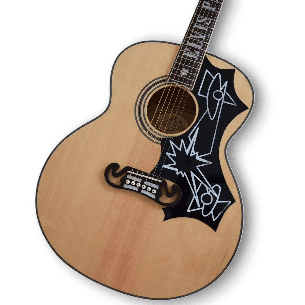 Custom Made Elvis Acoustic Guitar SJ200 Natural Wood