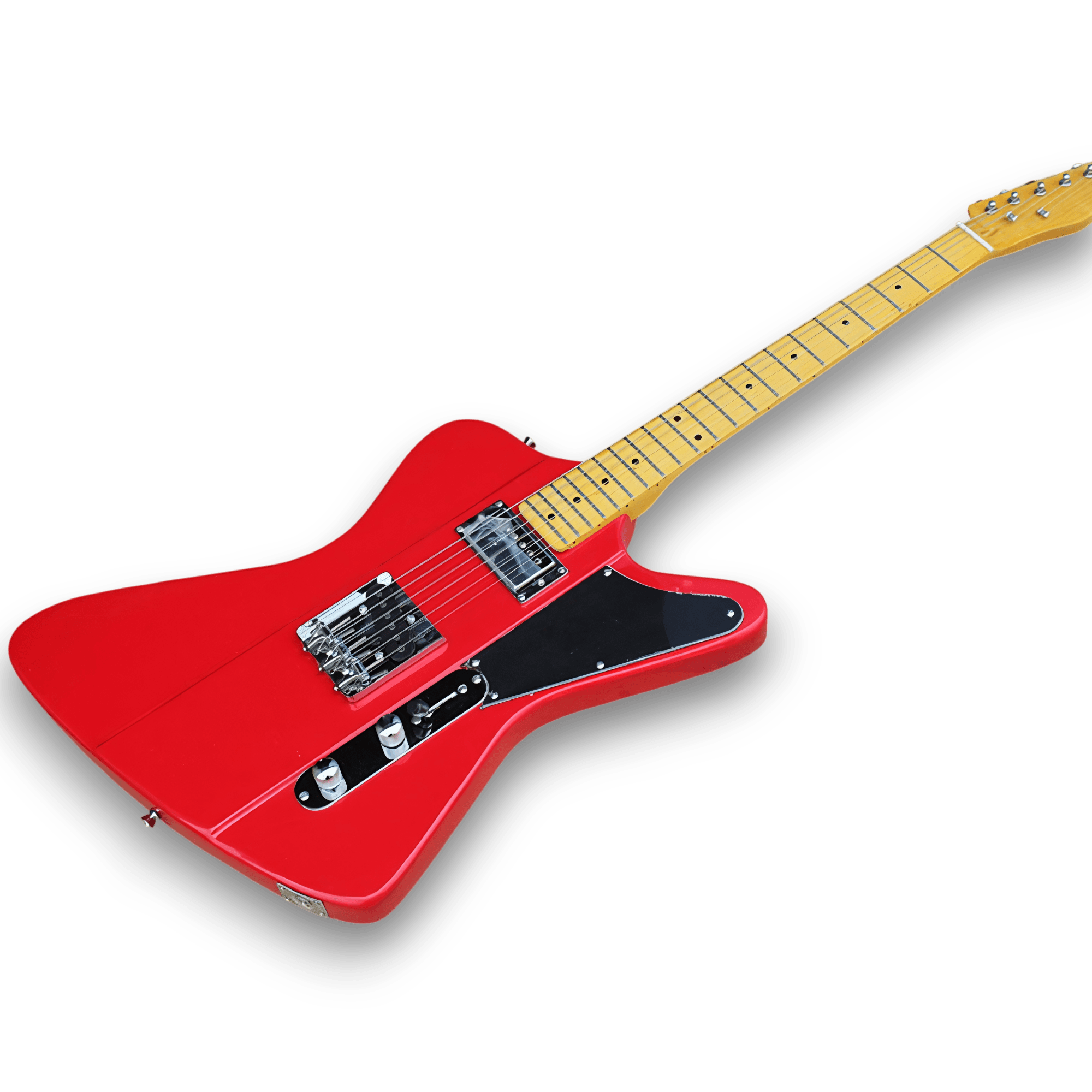 Custom Made Red Firebird Style Electric Guitar - Image 2