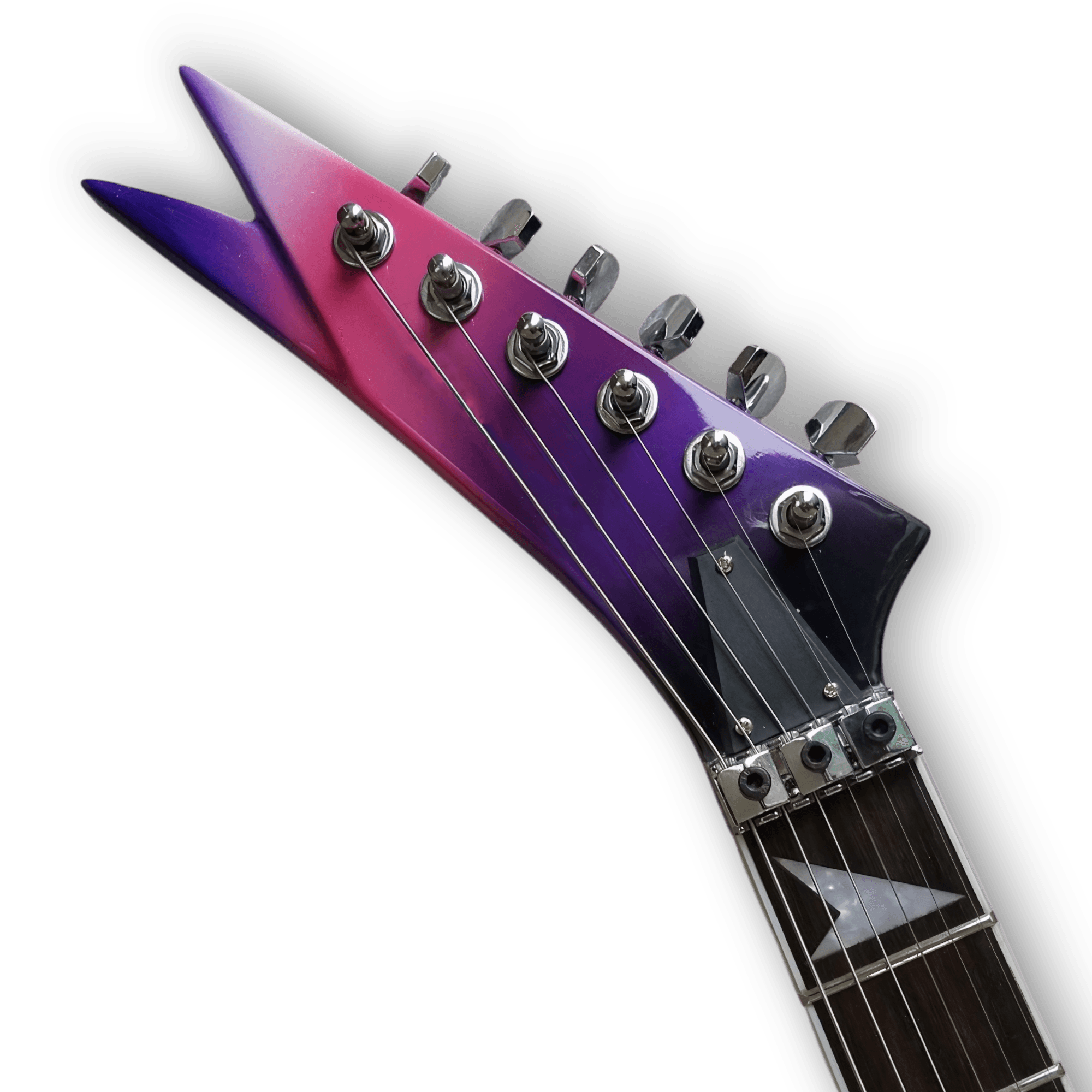 Custom Made Double Flying V Style Vinnie Vincent Purple 6 Strings Electric Guitar - Image 5