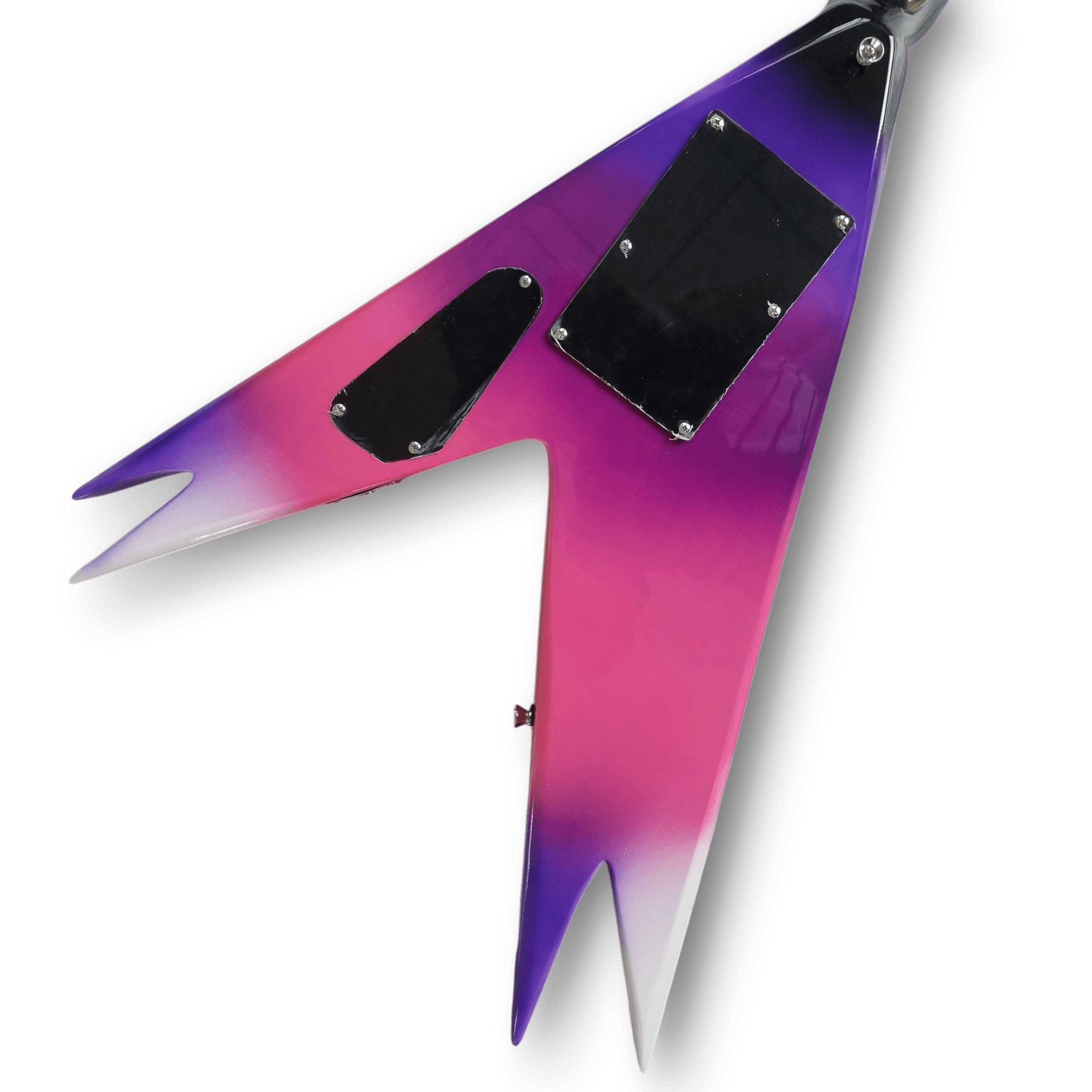 Custom Made Double Flying V Style Vinnie Vincent Purple 6 Strings Electric Guitar - Image 7