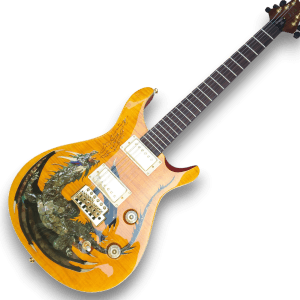 Custom Made Yellow Flame Maple Top Dragon 2000 Style Electric Guitar - Image 2