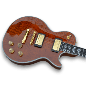 Custom Made Root Beer Flame Maple Top LP Style Electric Guitar - Image 3