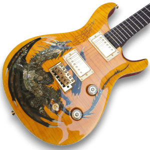 Custom Made Yellow Flame Maple Top Dragon 2000 Style Electric Guitar