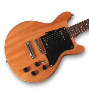 Custom Made Double Cutaway Style P90 Natural Wood Electric Guitar