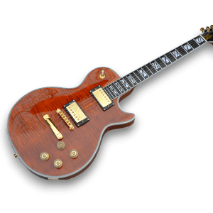 Custom Made Root Beer Flame Maple Top LP Style Electric Guitar - Image 2