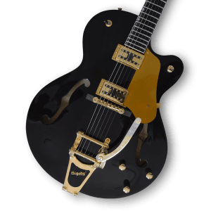 Custom Made Black Falcon Style Hollow Body with Bigsby Tremolo 6 Strings Electric Guitar
