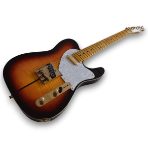 Custom Made Flame Maple Top Tuff Dog Tele Style Sunburst Electric Guitar - Image 2