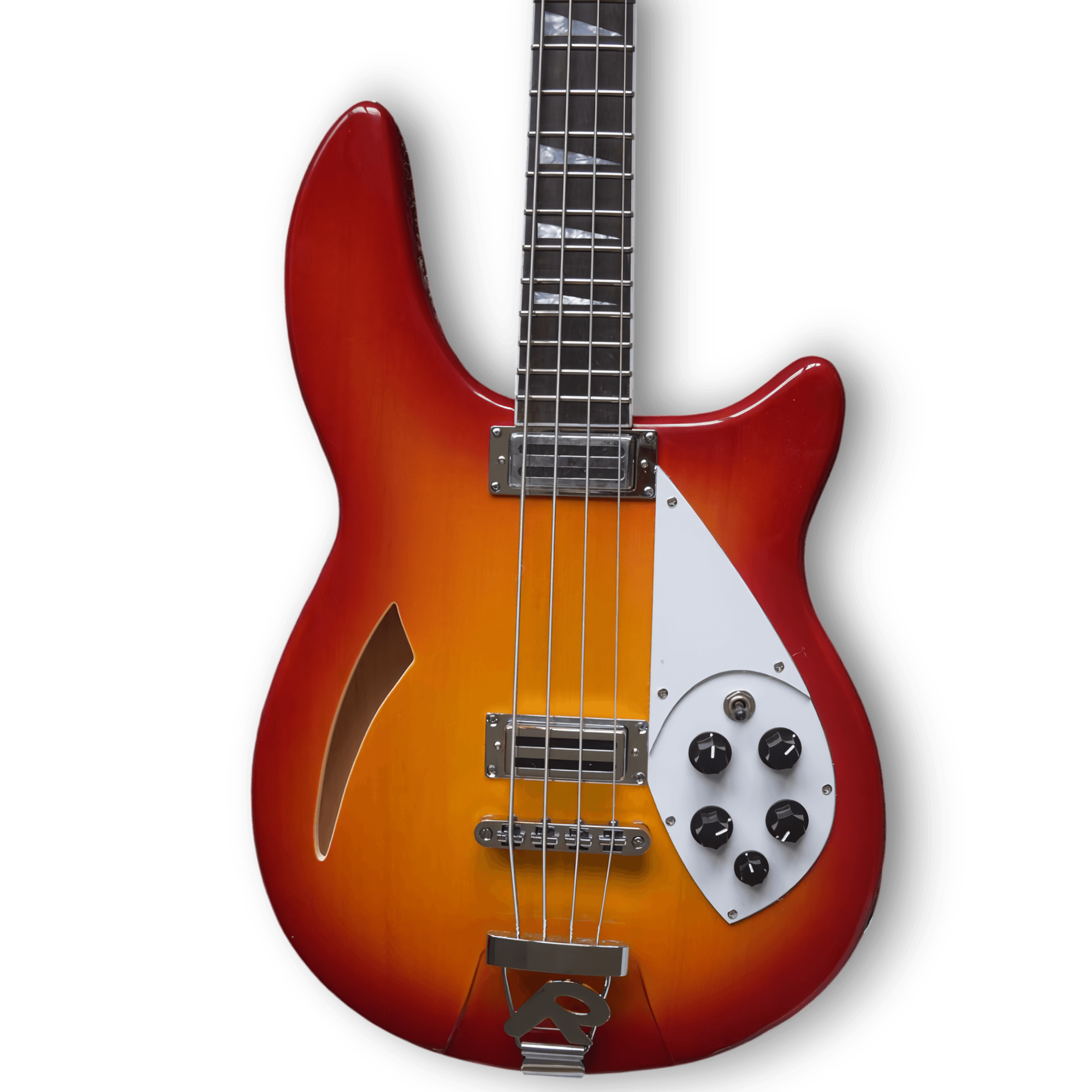 Custom Made 4005 Fireglo Style Semi-Hollow Body 4 Strings Electric Bass