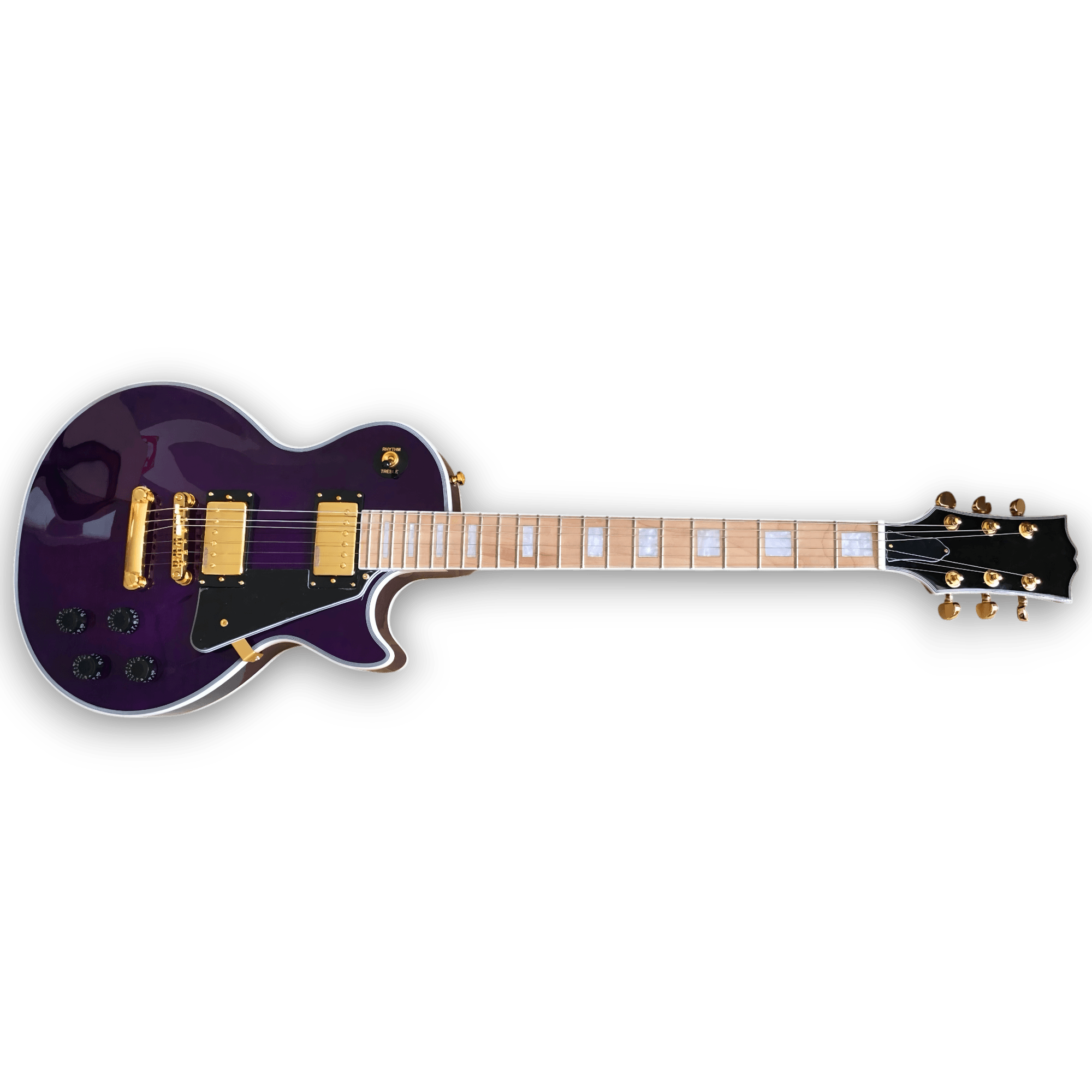 Custom Made Purple Burst Tiger Maple Top LP Style Electric Guitar - Image 2