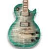 Custom Made Teal Burst Flame Maple Top LP Style Electric Guitar