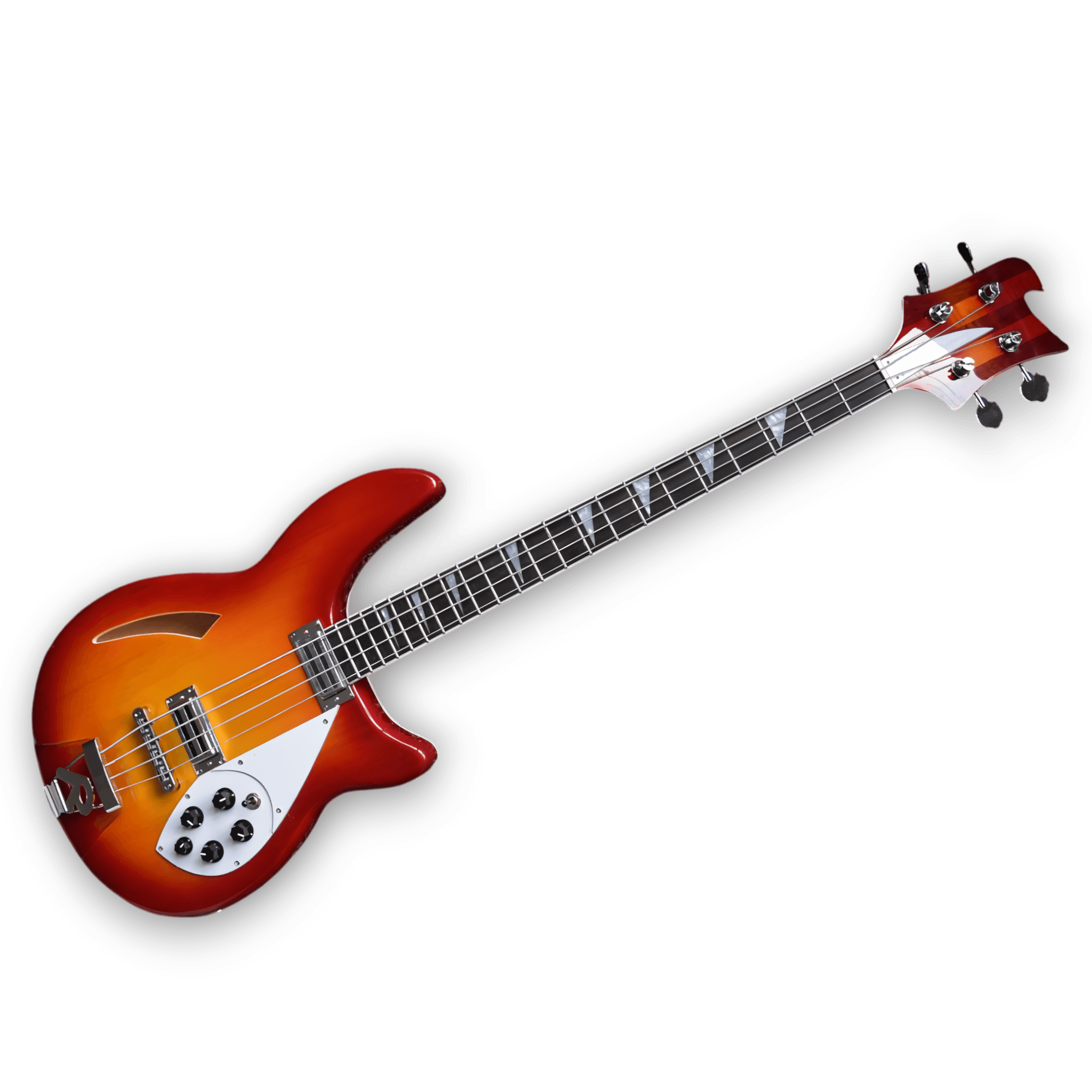 Custom Made 4005 Fireglo Style Semi-Hollow Body 4 Strings Electric Bass - Image 2